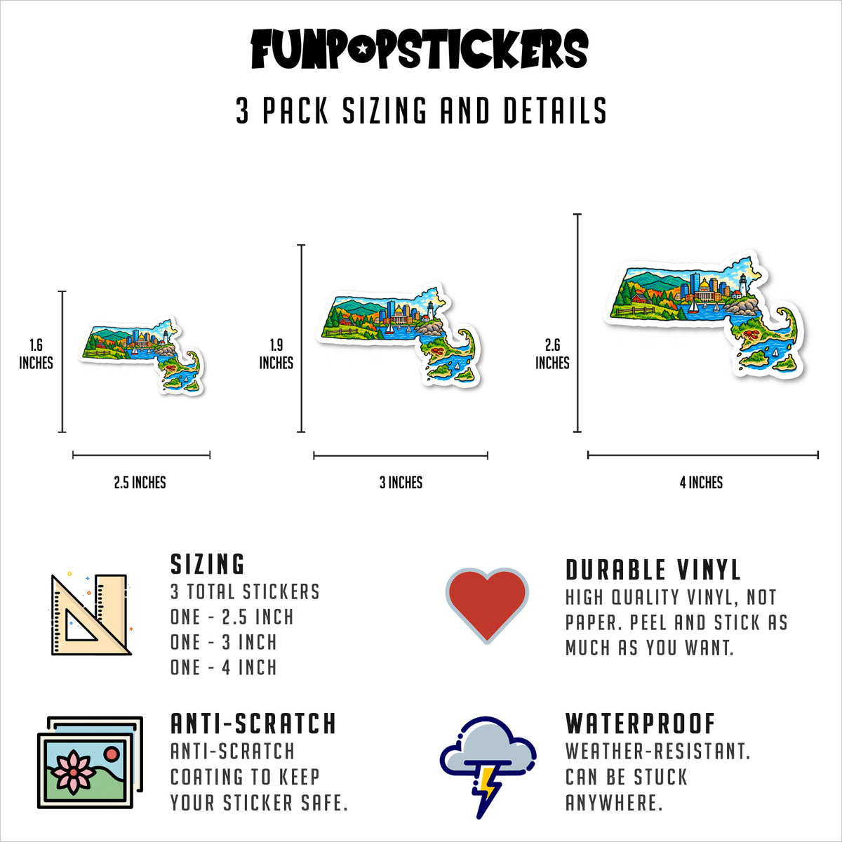 Massachusetts Vinyl Stickers