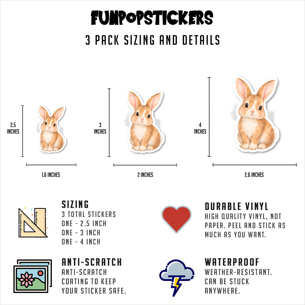 Bunny Stickers Vinyl Stickers
