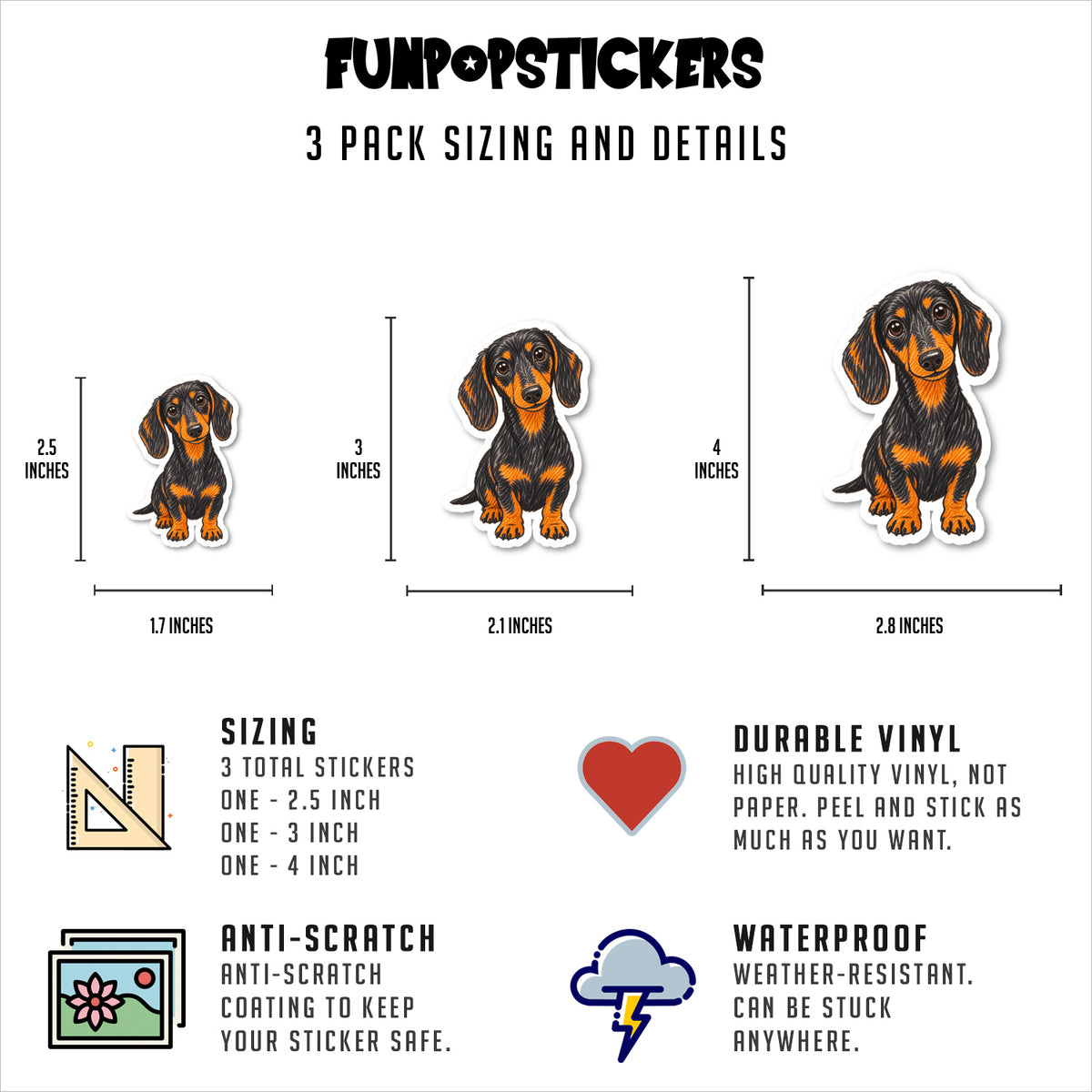 Dachshund Stickers Vinyl Stickers