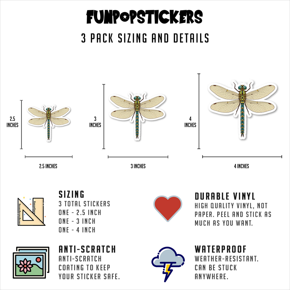 Vintage Dragonfly Nature Sticker Vinyl Stickers