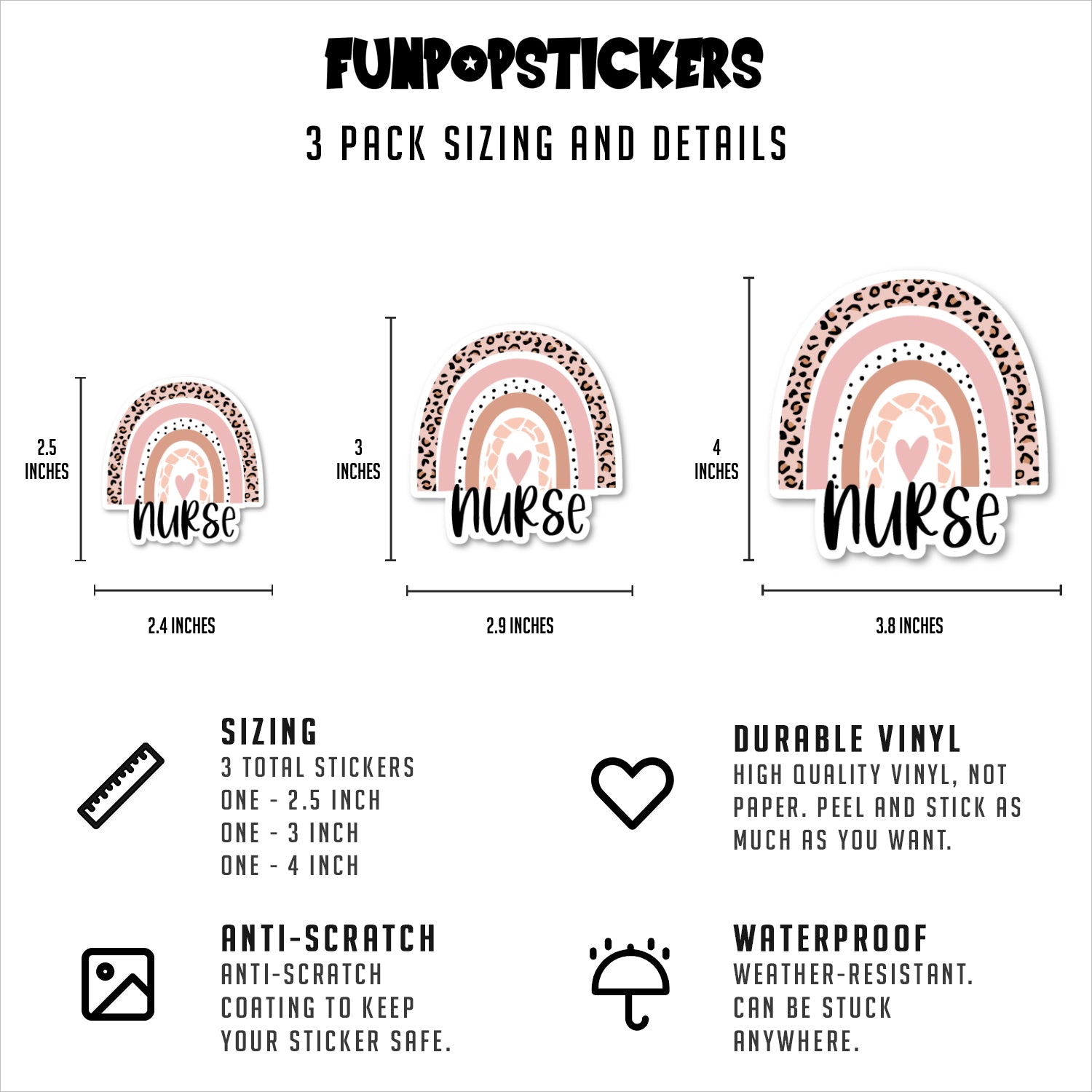 Nurse Heart Vinyl Stickers