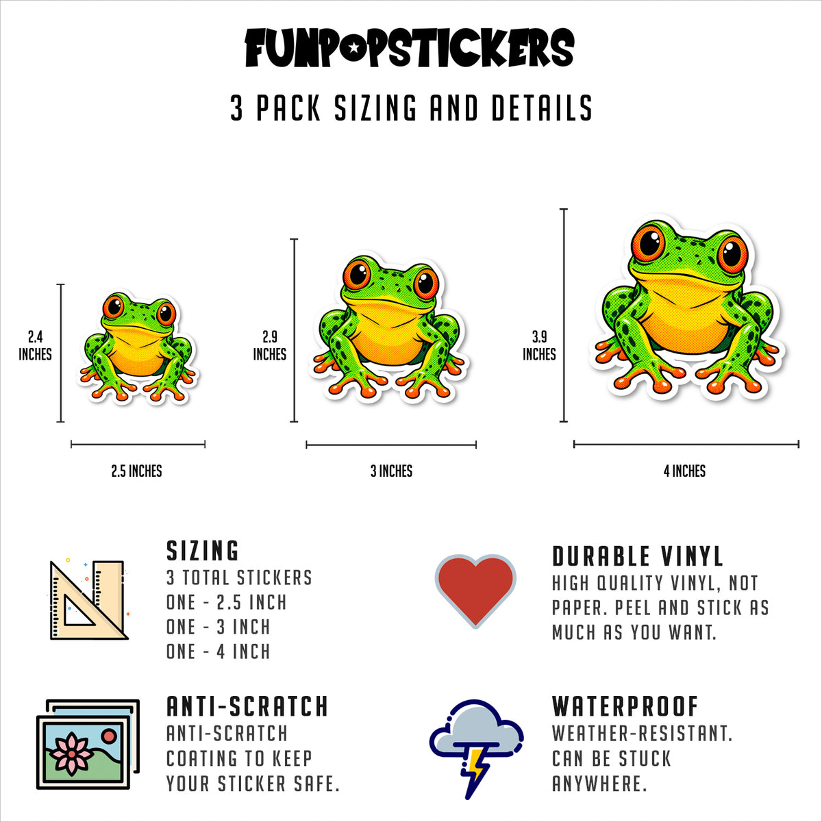 Frog Stickers Vinyl Stickers