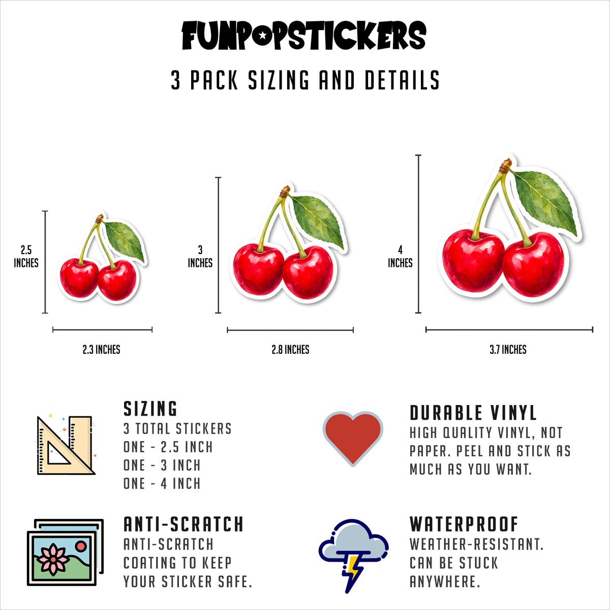 Cherry Stickers Vinyl Stickers