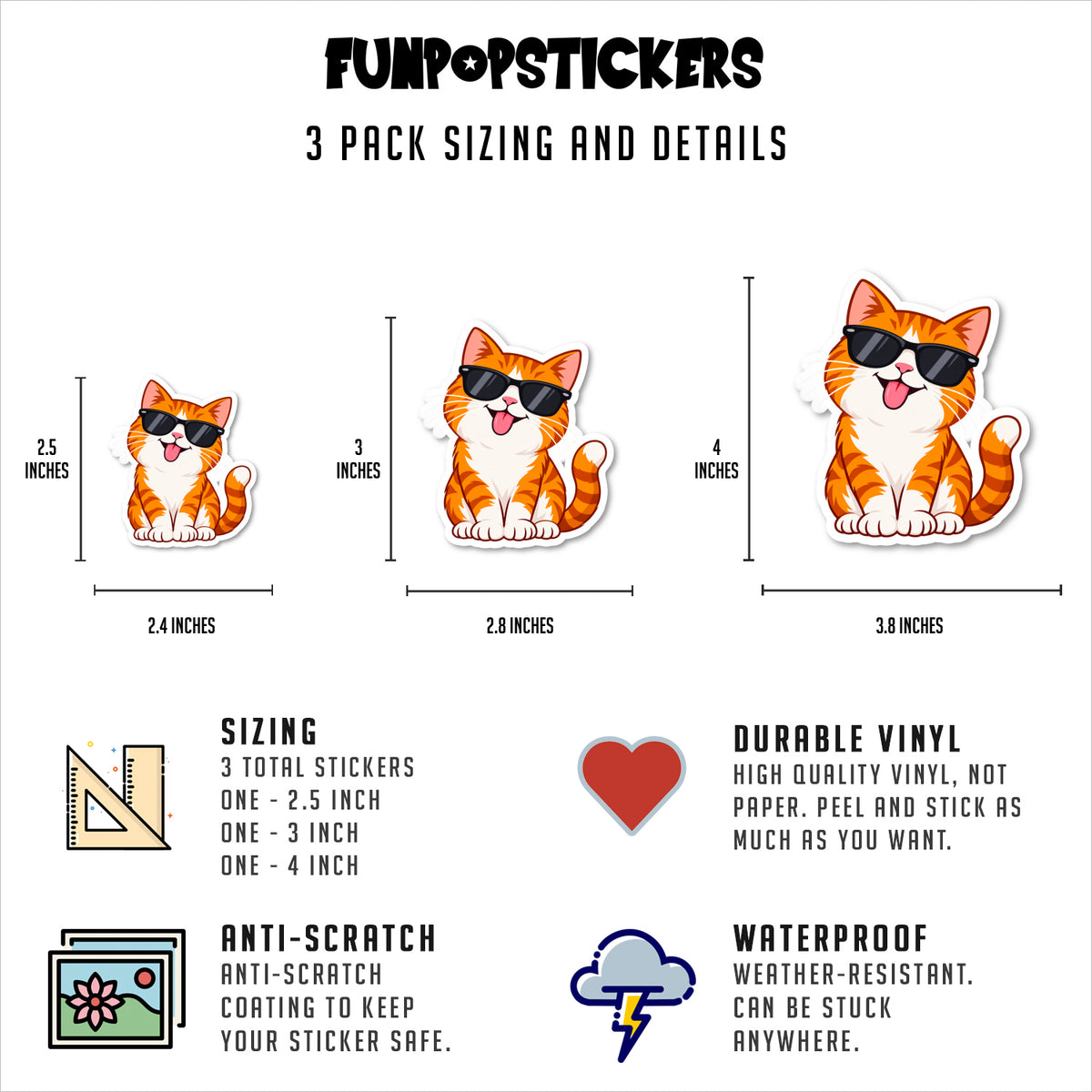 Funny Cat Stickers Vinyl Stickers
