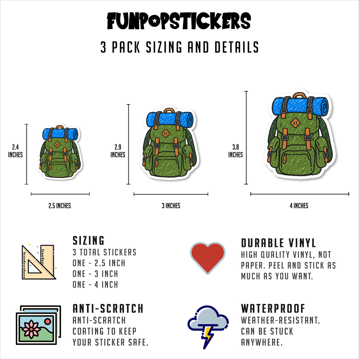 Hiking Stickers Vinyl Stickers