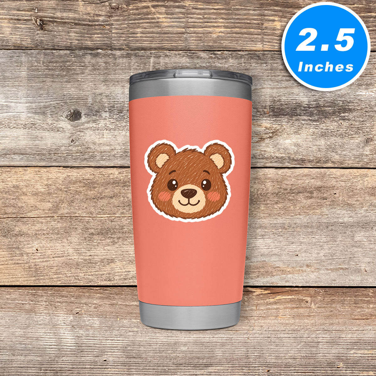 Cute Bear Head Sticker Vinyl Stickers