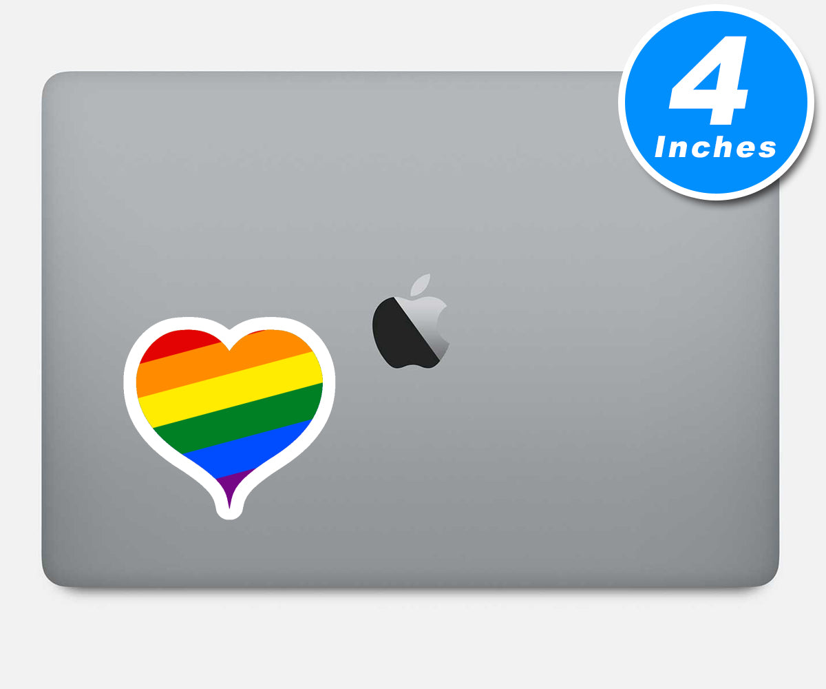 Gay Pride Heart Vinyl Stickers