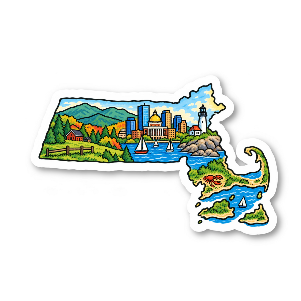 Massachusetts Vinyl Sticker