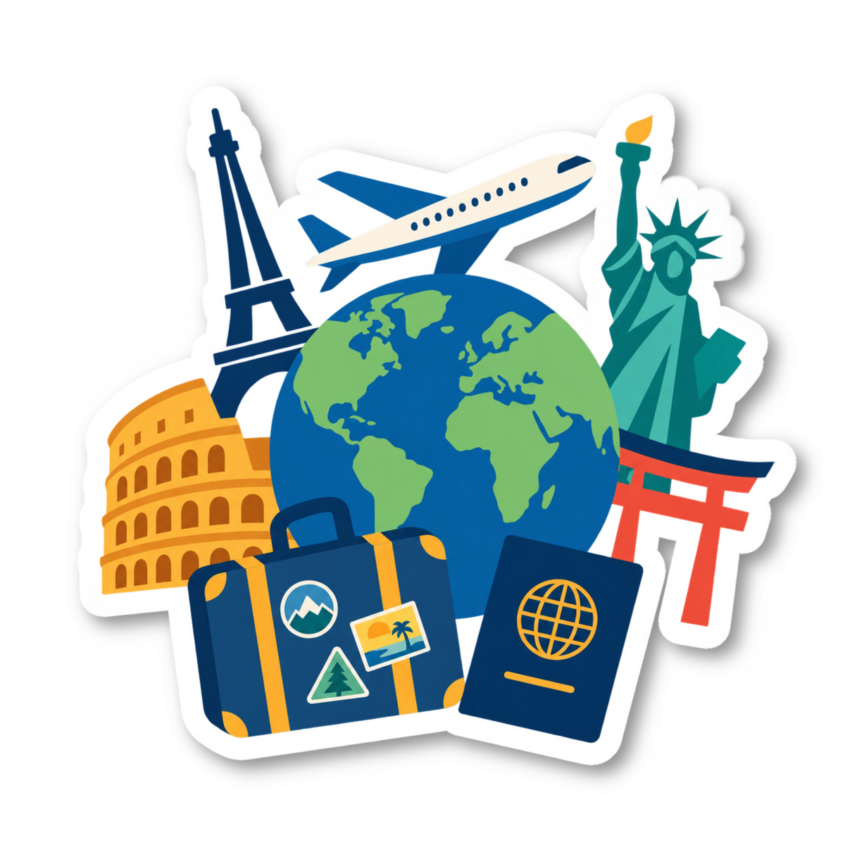 World Travel Stickers Vinyl Sticker