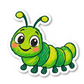 Cartoon Caterpillar Vinyl Sticker
