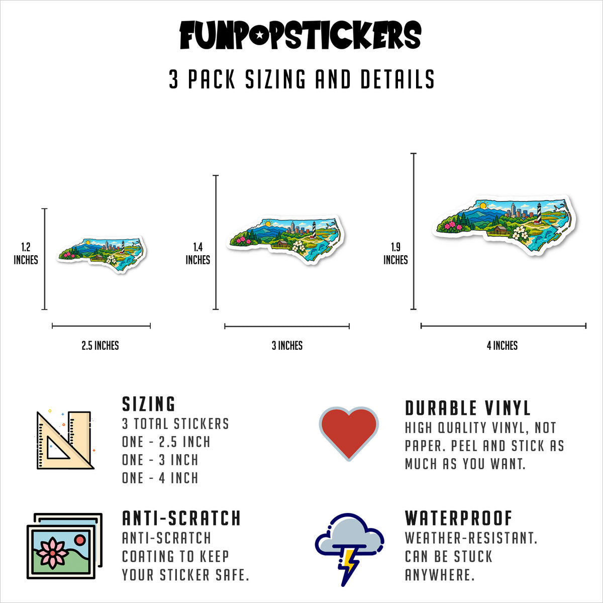North Carolina Vinyl Stickers