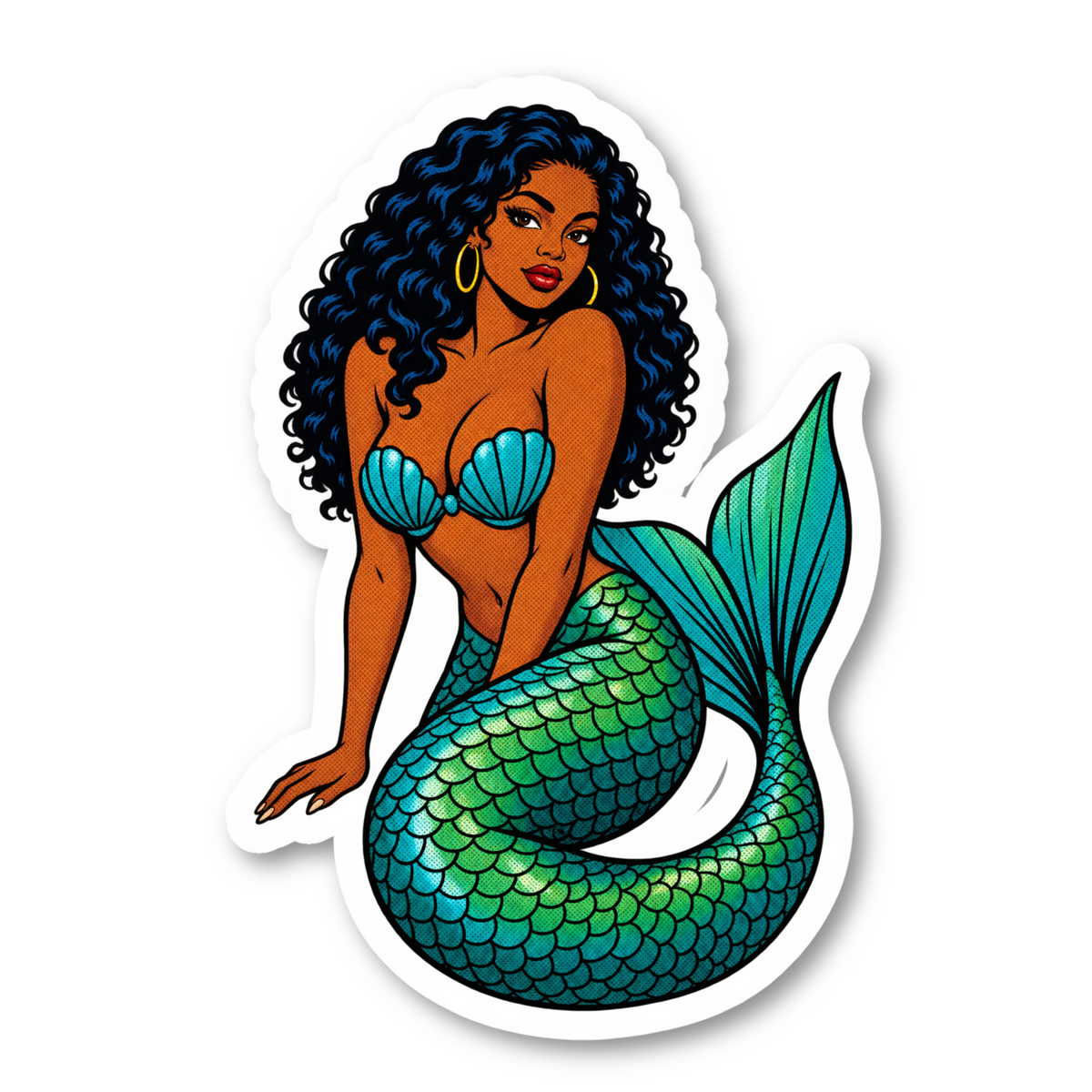 Black Mermaid Stickers Vinyl Sticker