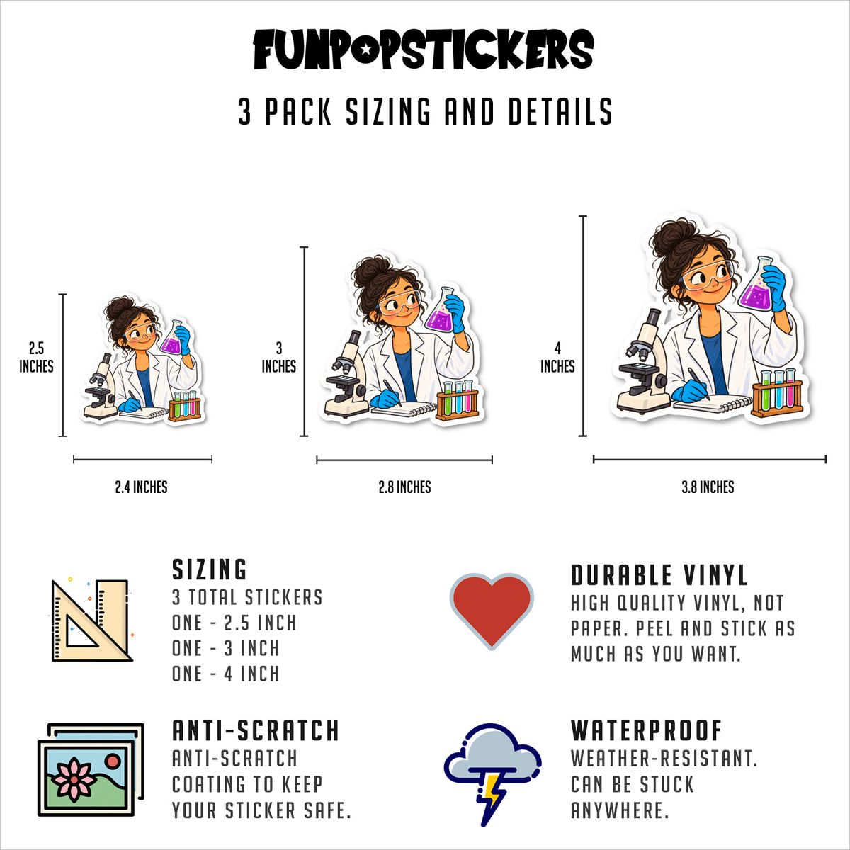 Women In Science Stickers Vinyl Stickers