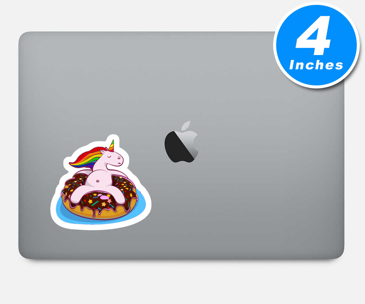 Unicorn On A Donut Floaty Vinyl Stickers
