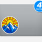 Geometric Mountain Sunrise Sticker Vinyl Stickers