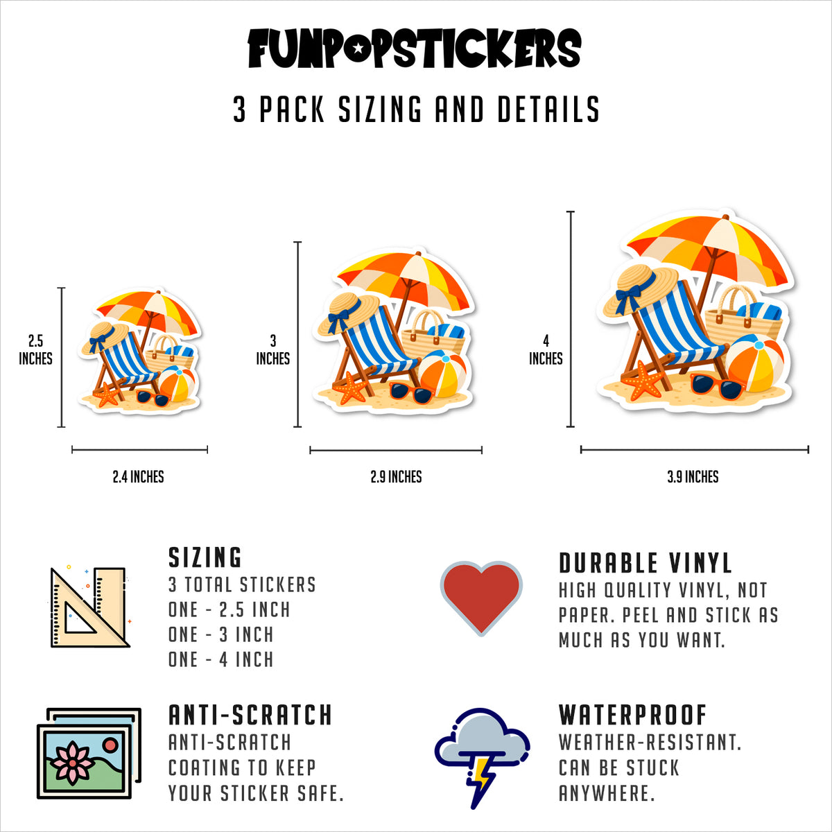 Beach Vacation Stickers For Scrapbooks Vinyl Stickers