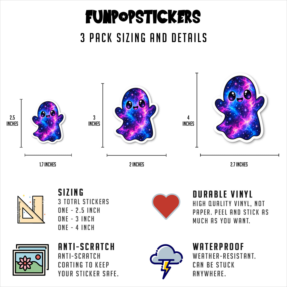 Cute Ghost Stickers Vinyl Stickers