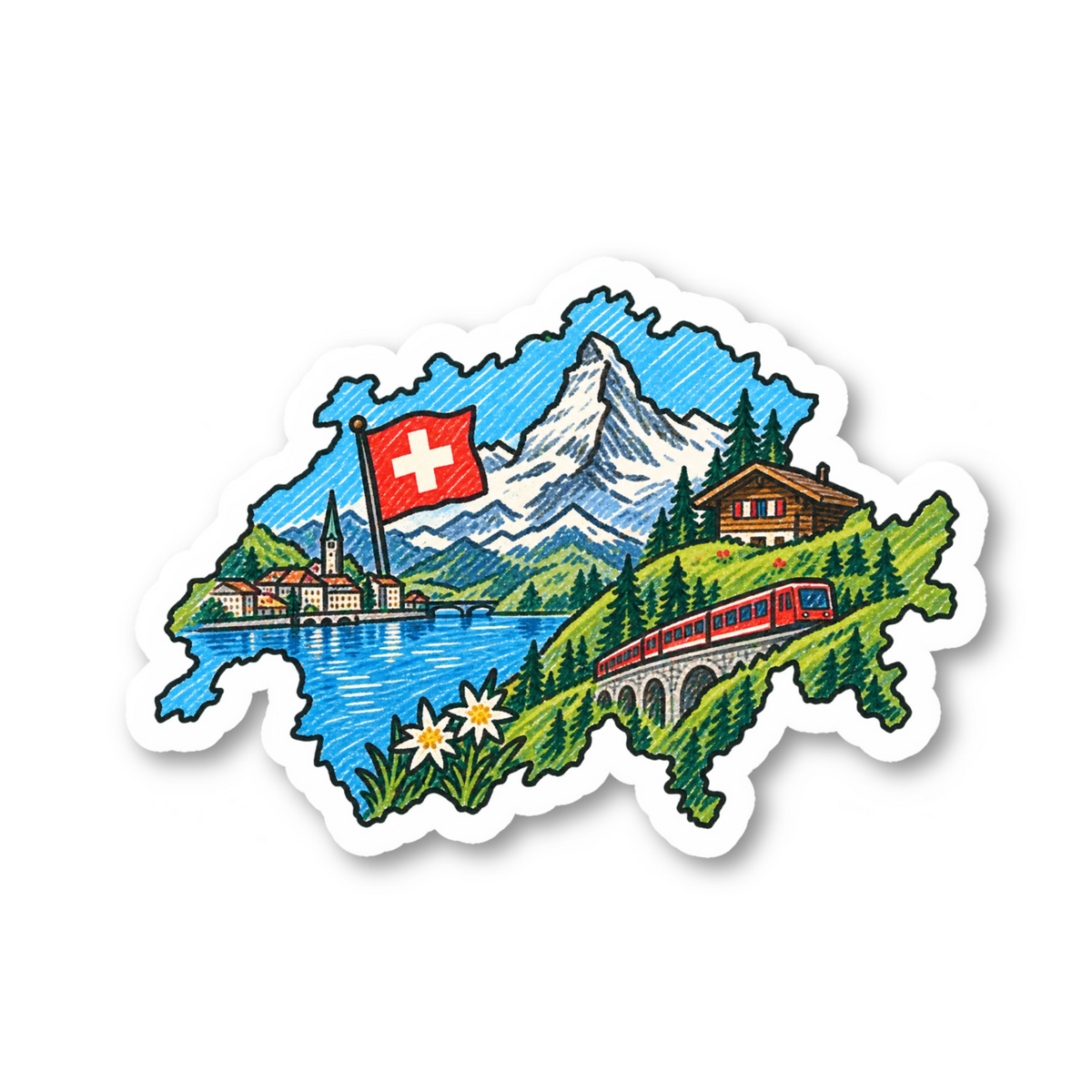 Switzerland Sticker Vinyl Sticker