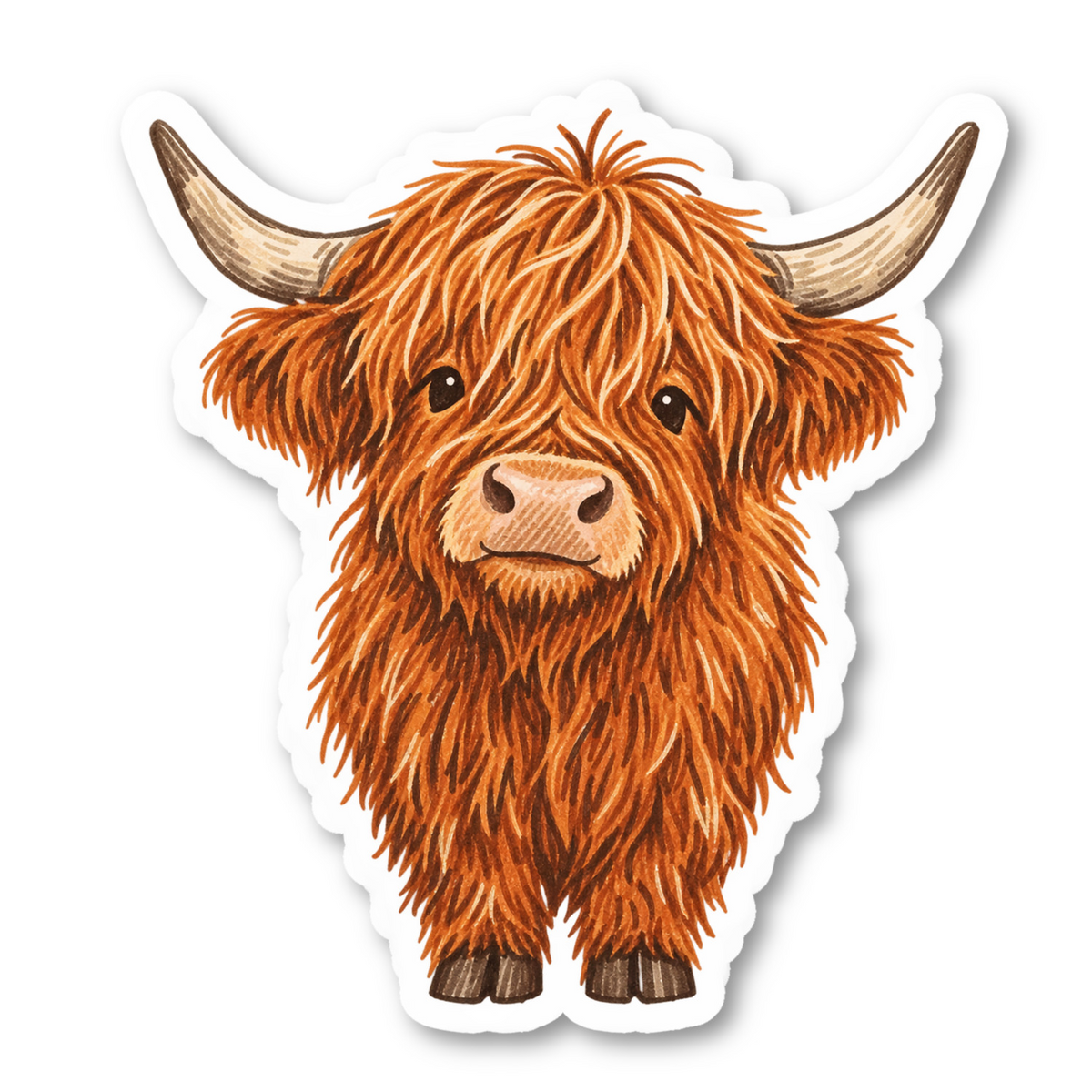Highland Cow Stickers Vinyl Sticker