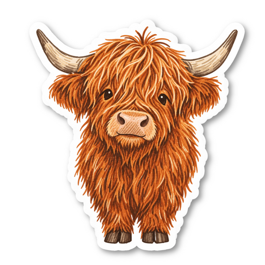 Highland Cow Stickers Vinyl Sticker