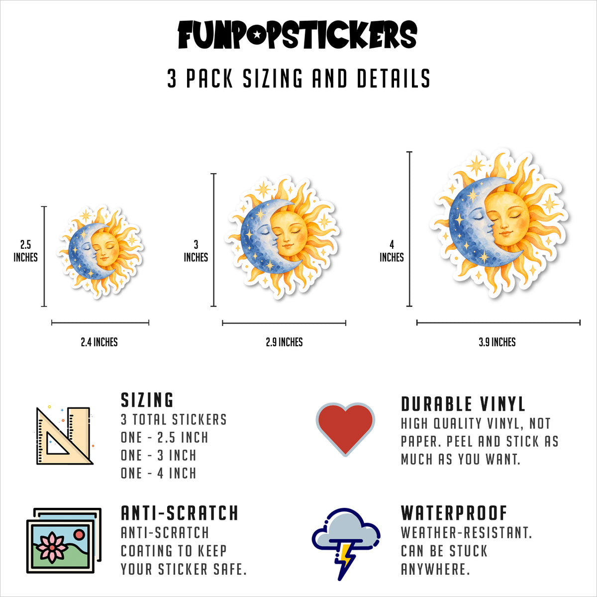 Celestial Stickers Vinyl Stickers