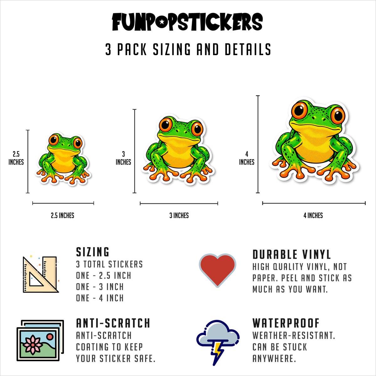 Frog Stickers Vinyl Stickers