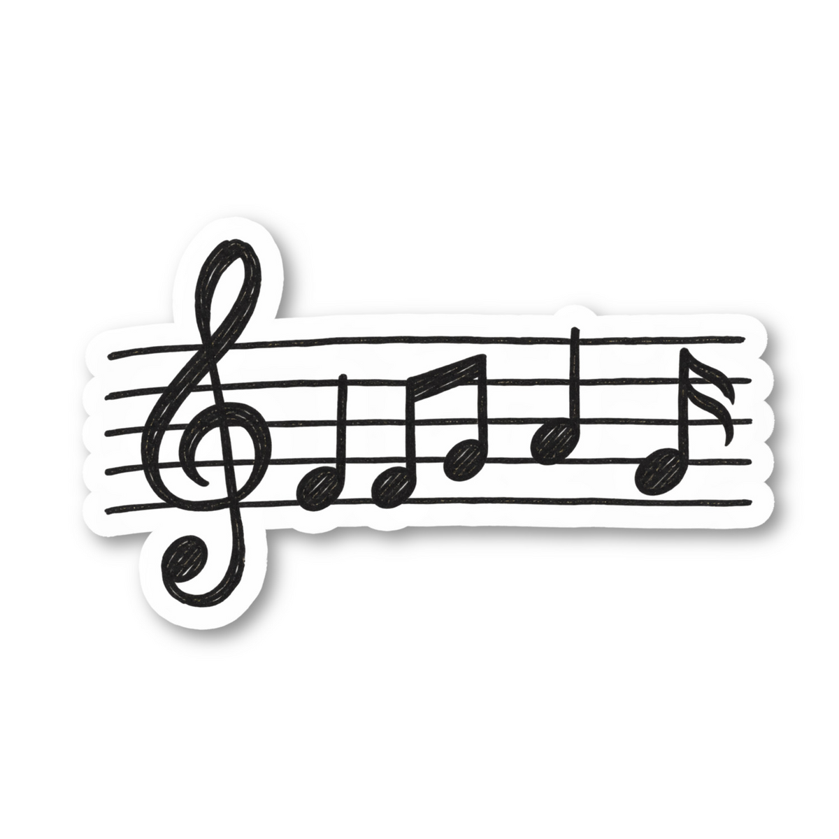 Musical Staff Sticker Vinyl Sticker
