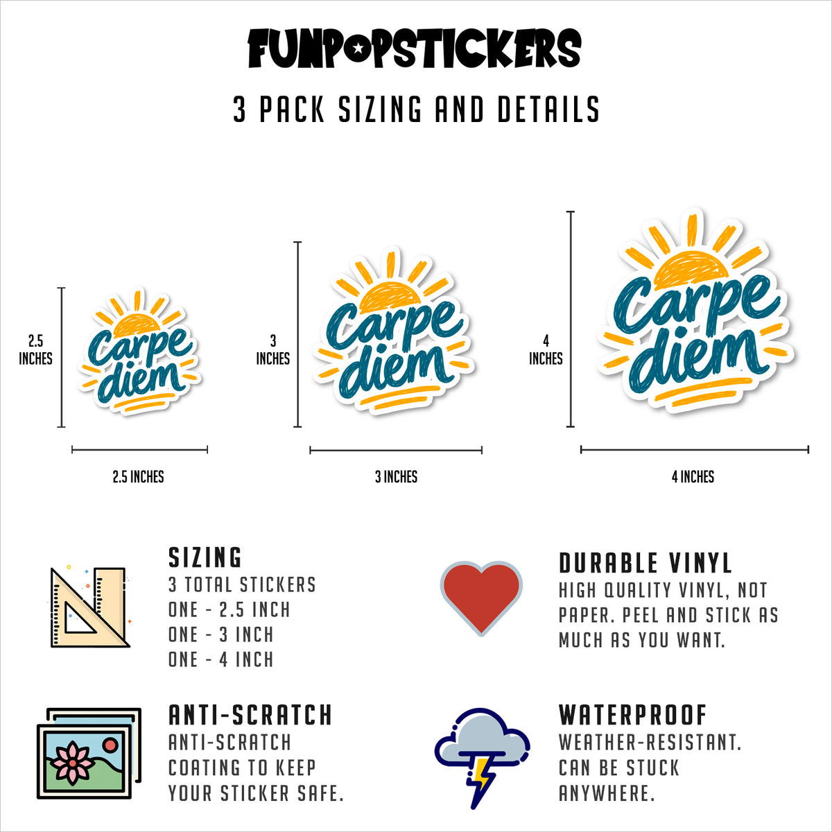 Carpe Diem Stickers Vinyl Stickers