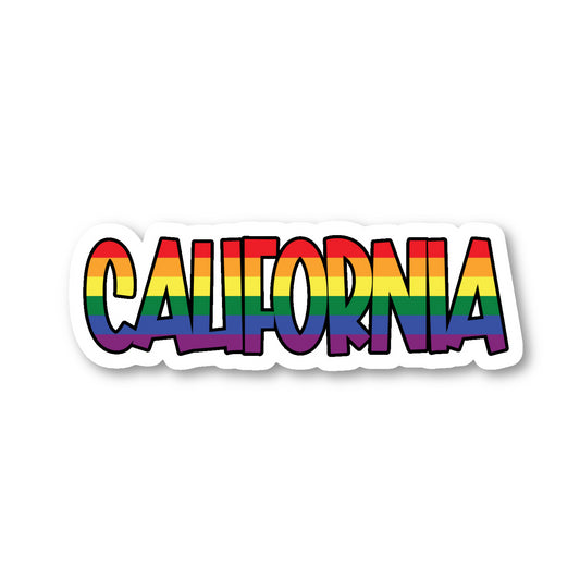 California Gay Pride Rainbow Vinyl Sticker