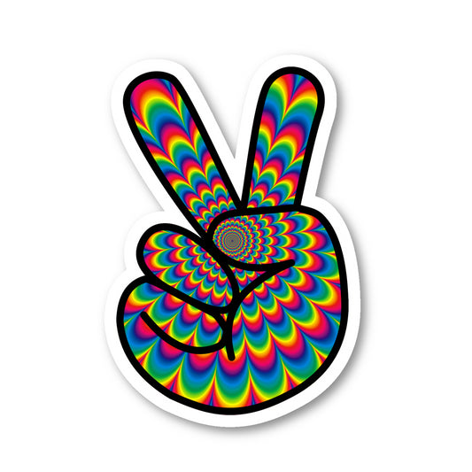 Psychedelic Peace Symbol Hippy Vinyl Sticker