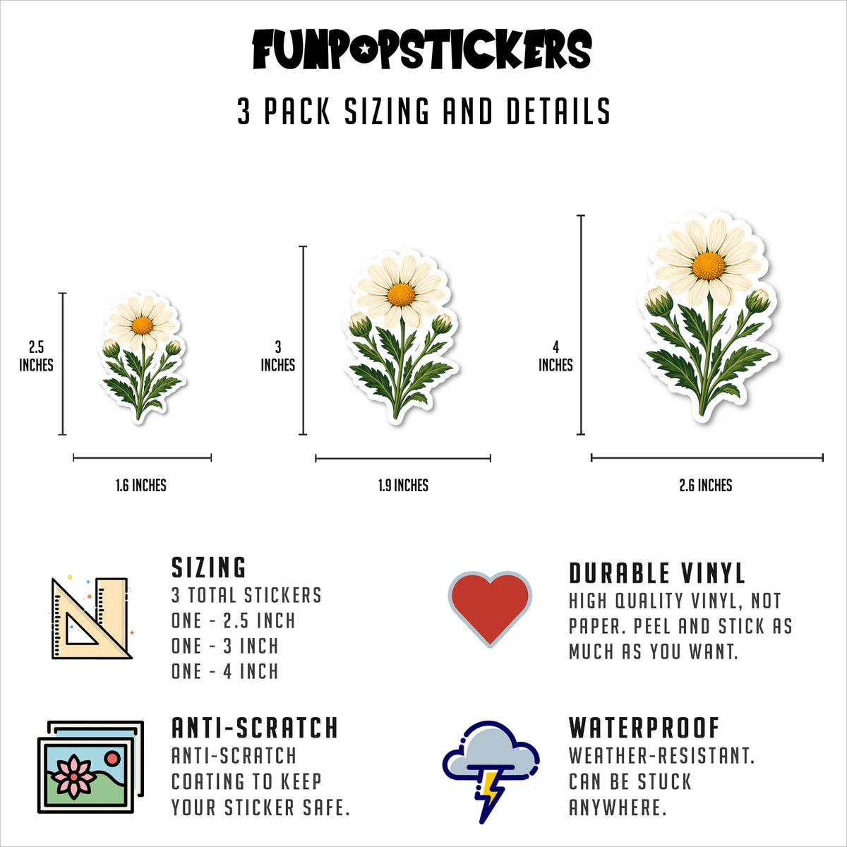 Vintage Botanical Flower Stickers Vinyl Stickers