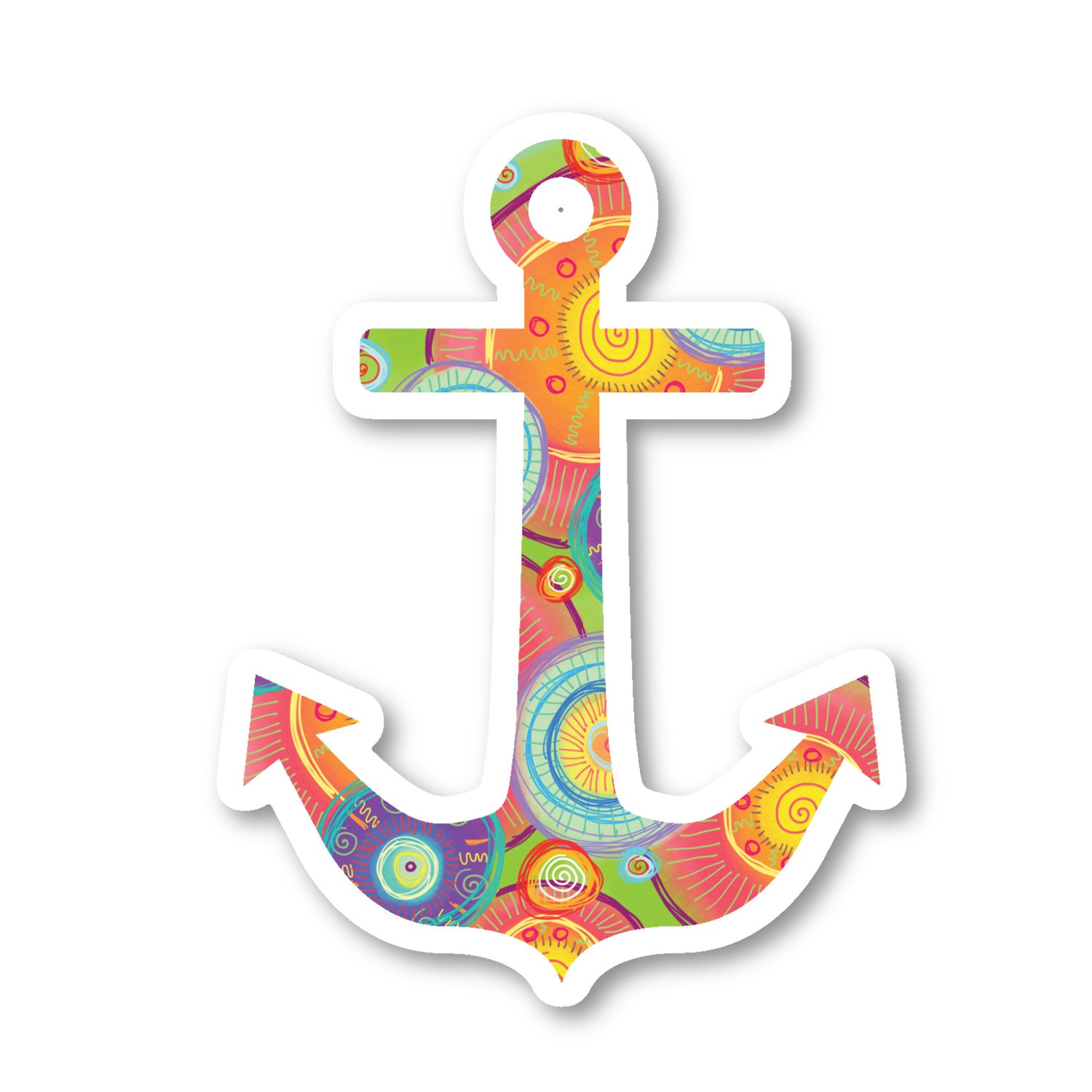 Colorful Anchor Vinyl Sticker