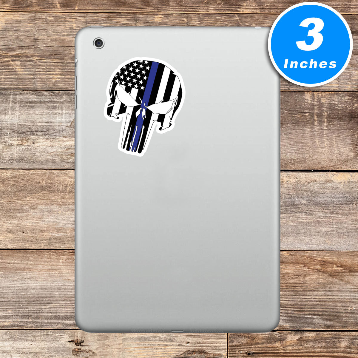Thin Blue Line Skull Vinyl Stickers