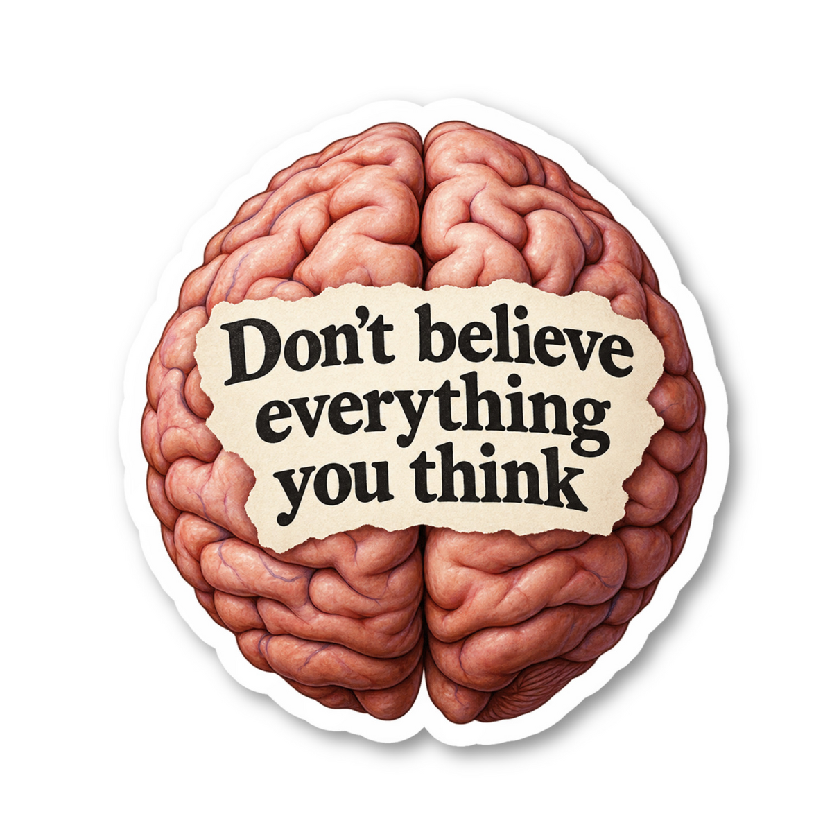 Dont Believe Everything You Think Quote Vinyl Sticker