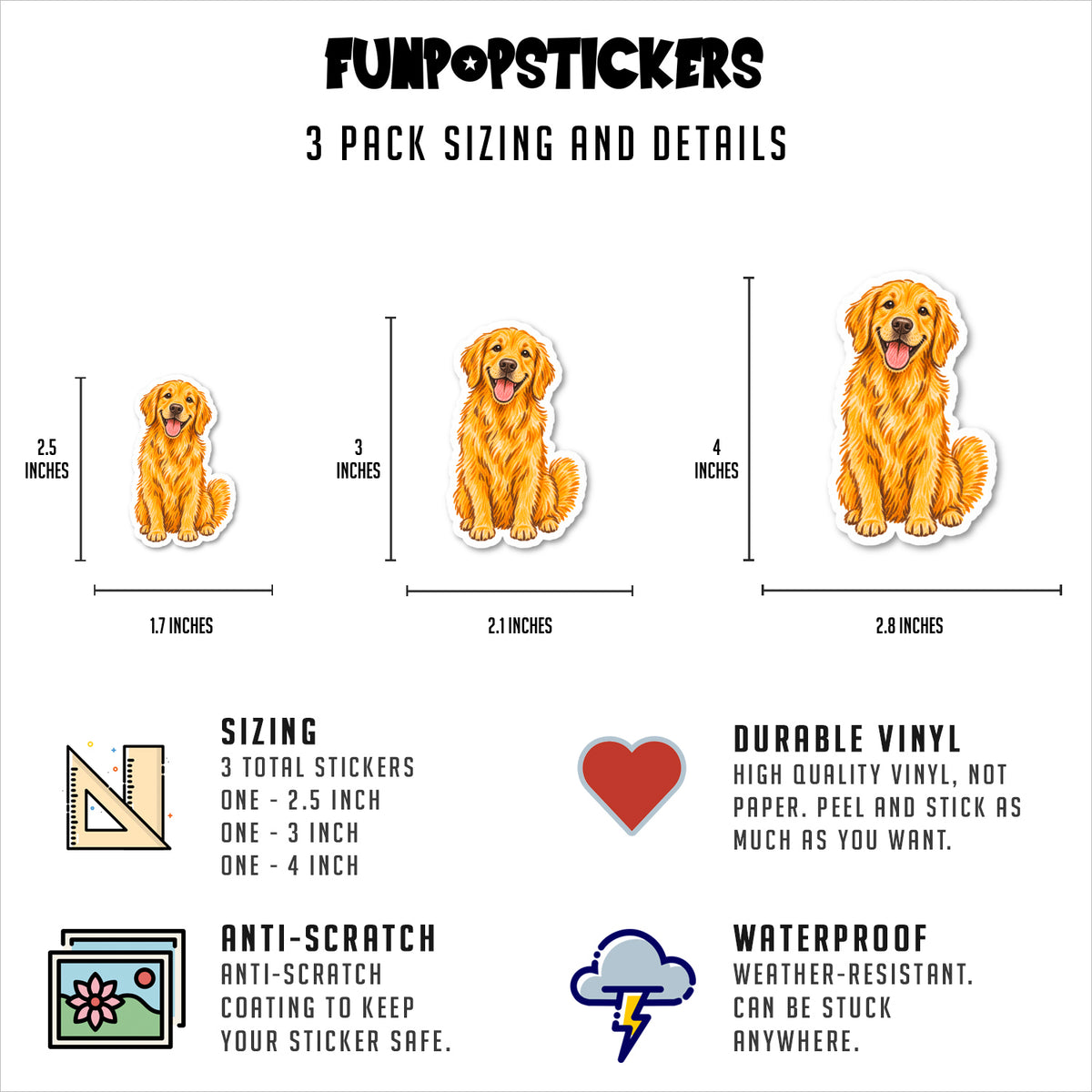 Golden Retriever Stickers Vinyl Stickers