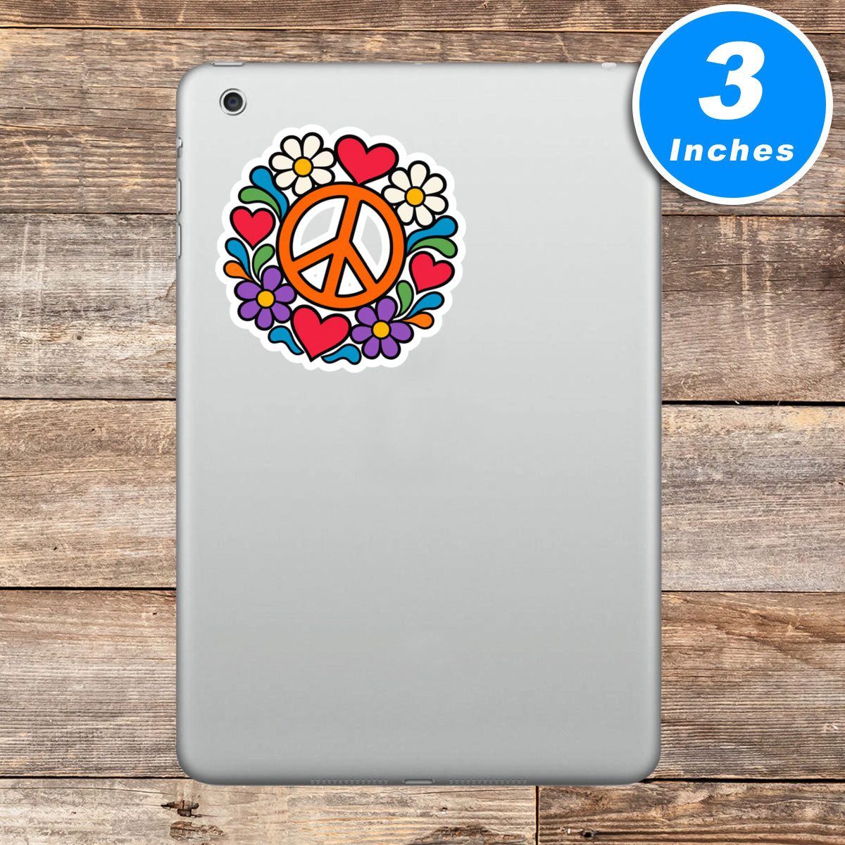 Retro Peace And Love Stickers Vinyl Stickers