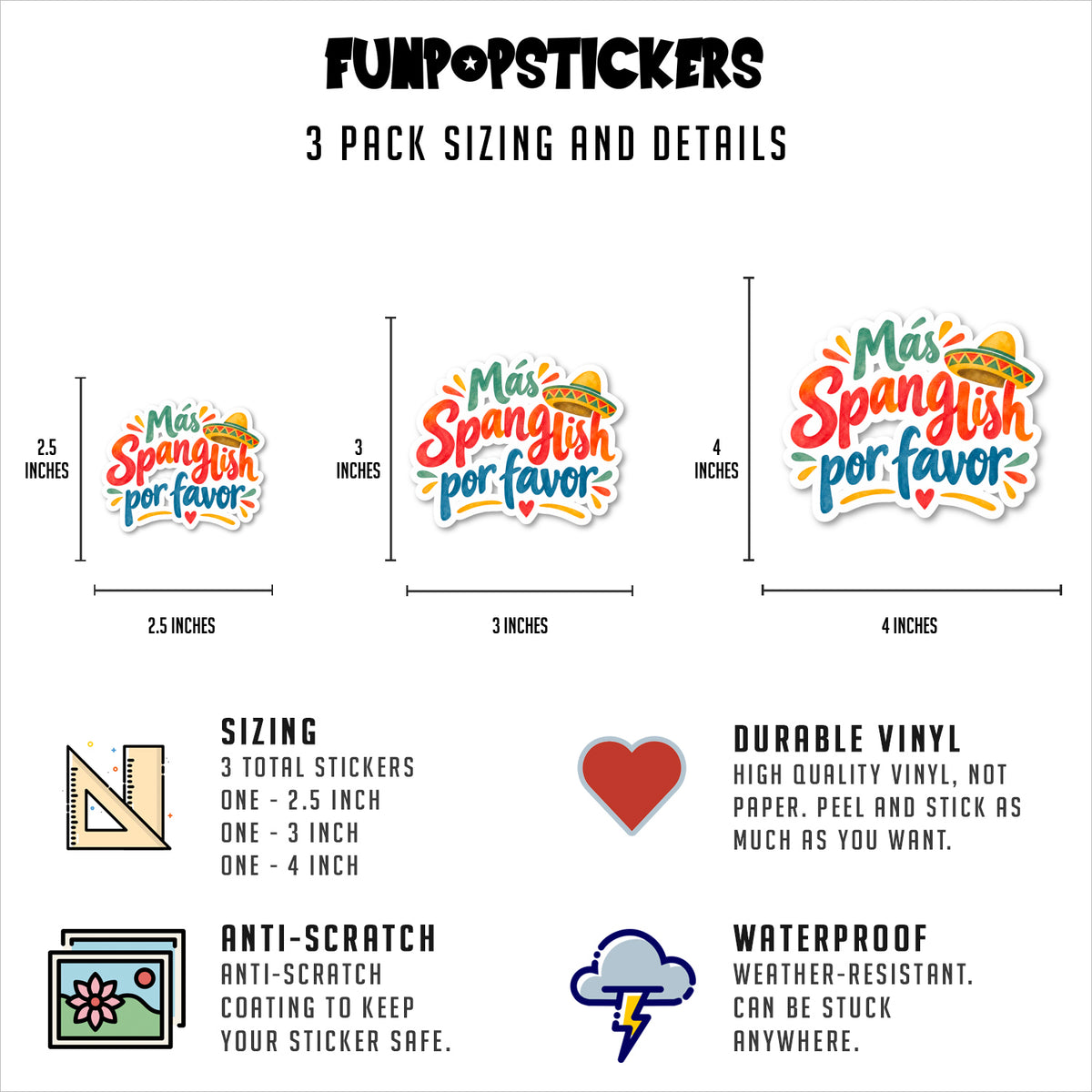 Latin Spanglish Phrases Vinyl Stickers