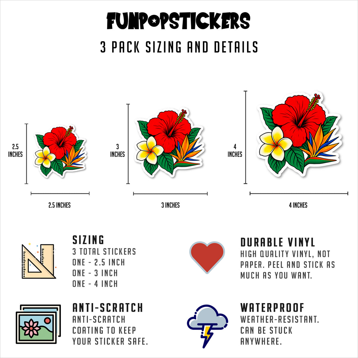 Latin Flowers Vinyl Stickers