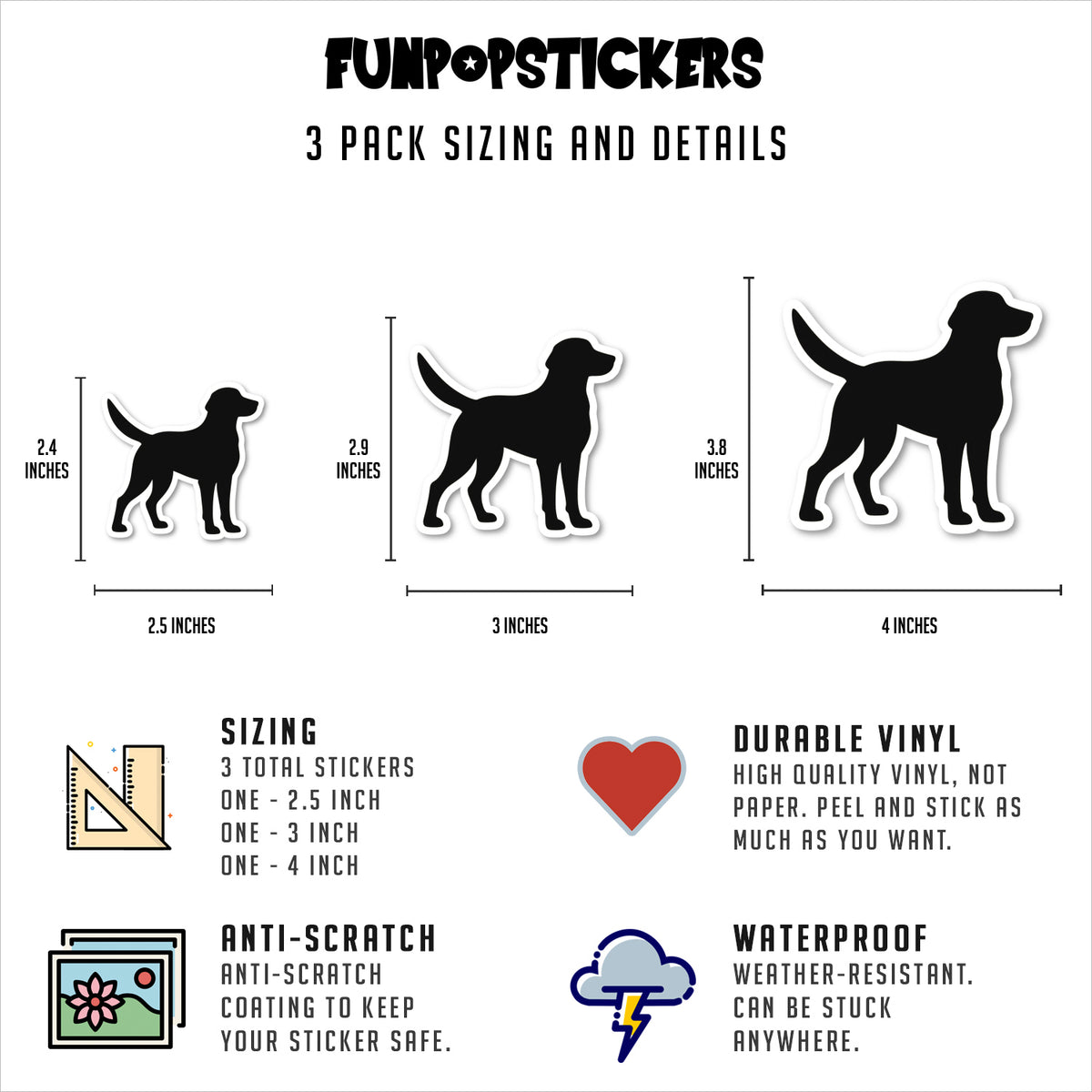 Dog Silhouette Vinyl Stickers