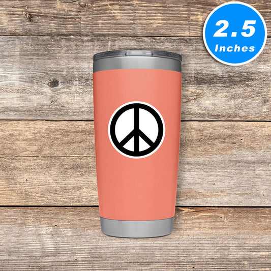 Peace Symbol Black Vinyl Stickers