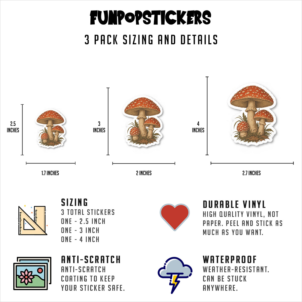 Mushroom Stickers Vinyl Stickers