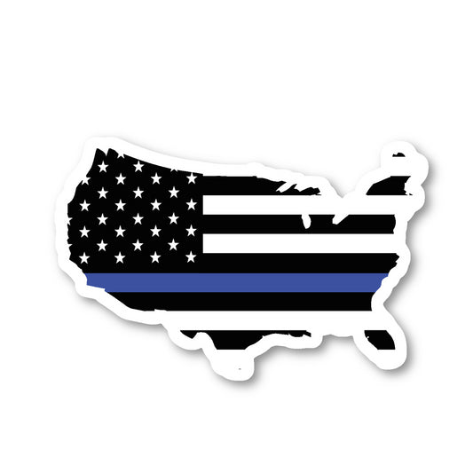 American Flag Thin Blue Line Vinyl Sticker