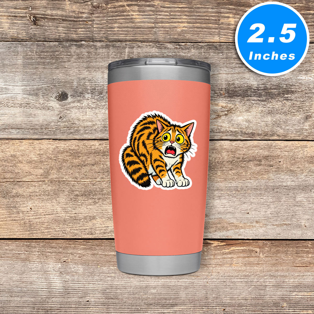 Scared Cat Sticker Vinyl Stickers