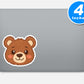 Cute Bear Head Sticker Vinyl Stickers