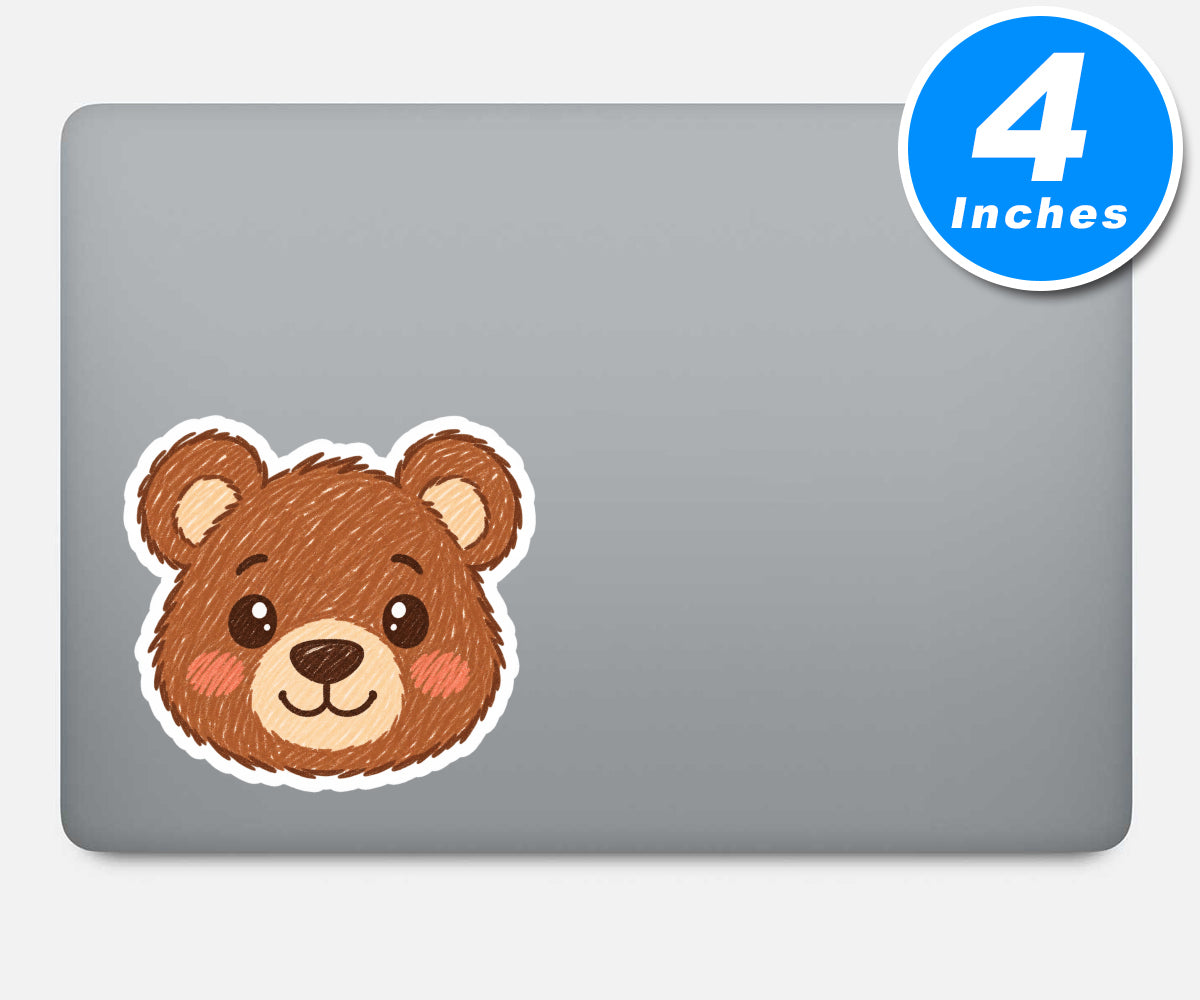 Cute Bear Head Sticker Vinyl Stickers