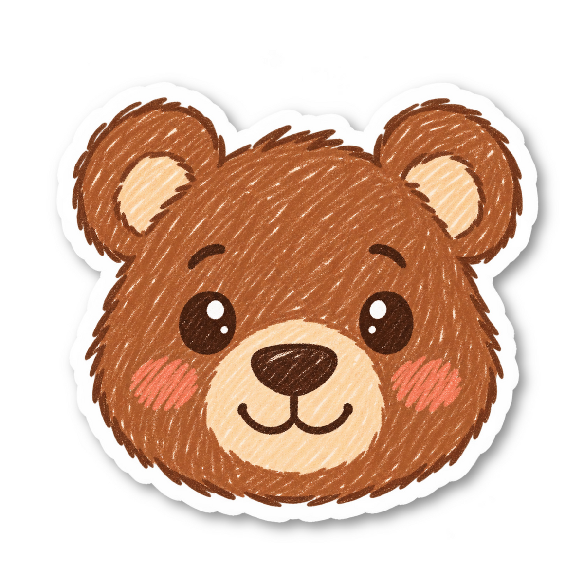 Cute Bear Head Sticker Vinyl Sticker