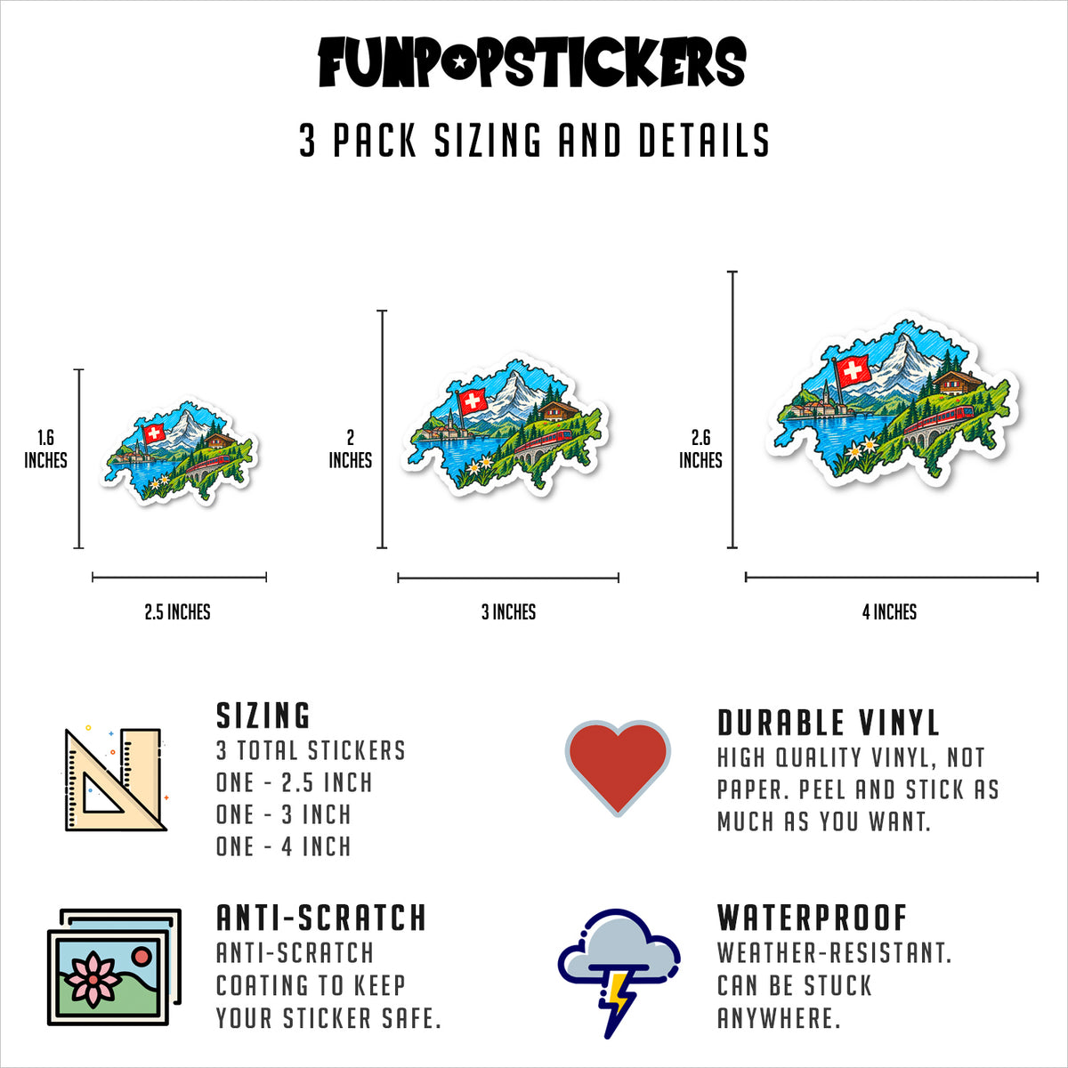 Switzerland Sticker Vinyl Stickers