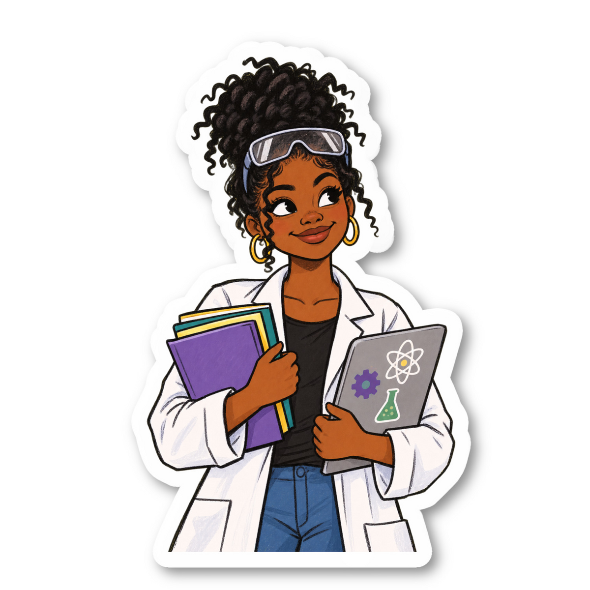 Black Women In Stem Stickers Vinyl Sticker