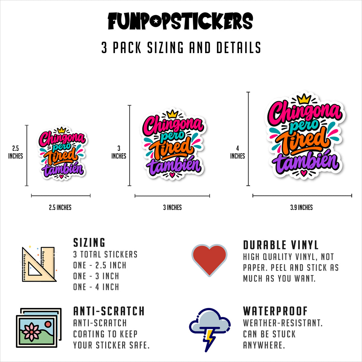 Latin Spanglish Phrases Vinyl Stickers