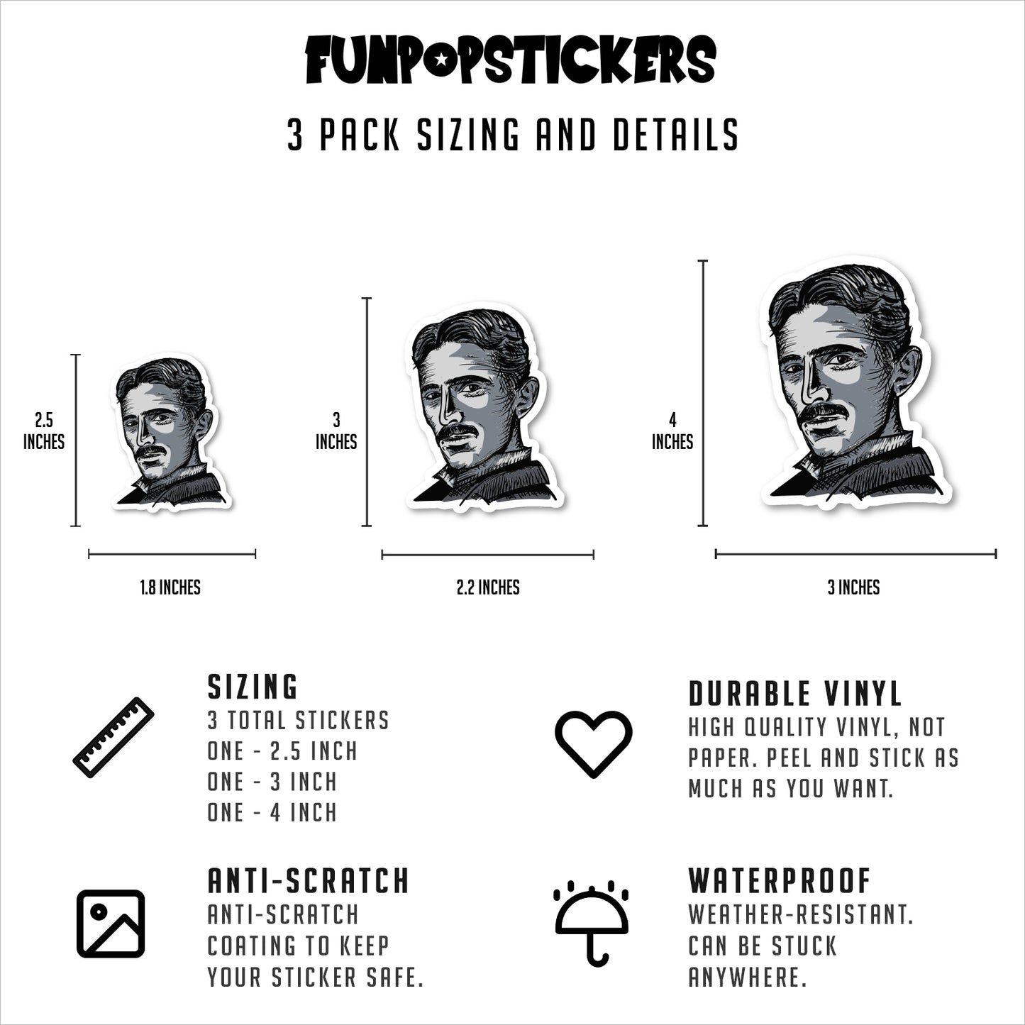Nikola Tesla Vinyl Stickers
